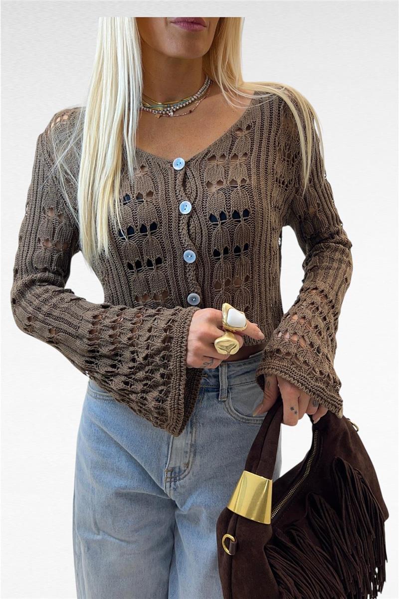 cardigan con bottoni traforato perforated